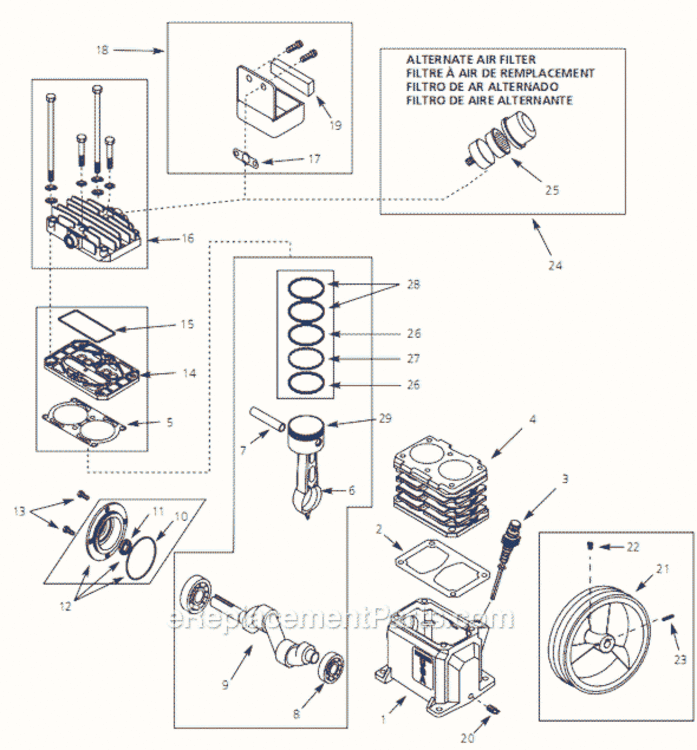Page A Diagram and Parts List for VT483200 2004 Campbell Hausfeld Compressor